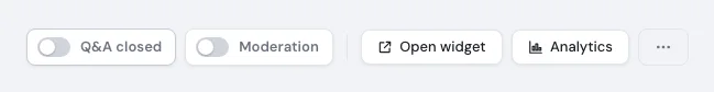 The dashboard header with the Q&A switch turned off