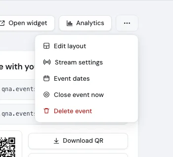 The dashboard menu open with its entries